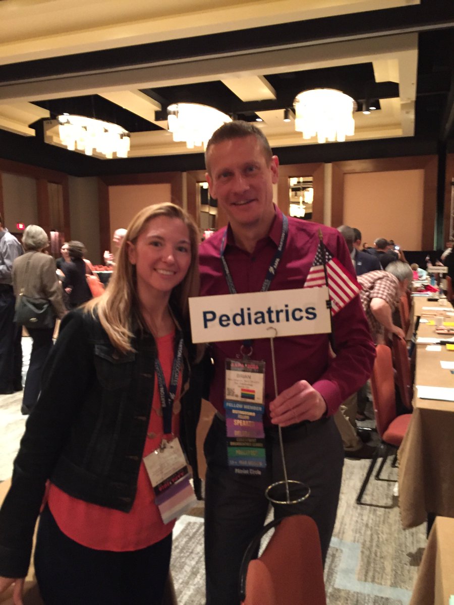 SPAPediatrics's tweet image. Brian Wingrove and Kristyn Lowry representing Pediatrics in the AAPA House of Delegates meeting