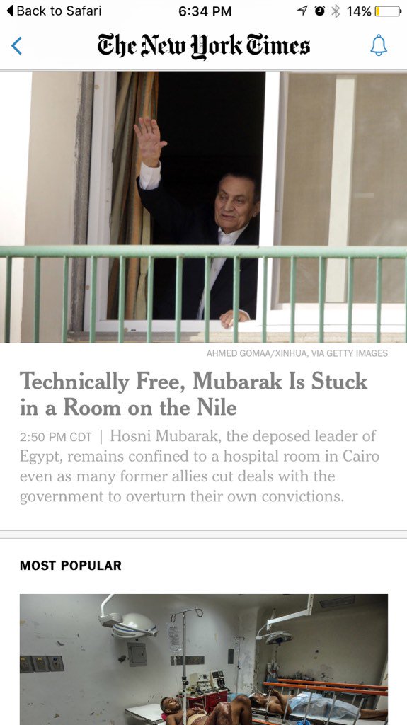 letsmakemary's tweet image. Just skimming a 'de Nile' pun shows a lot of control. #newyorktimes #highroadheadlines
