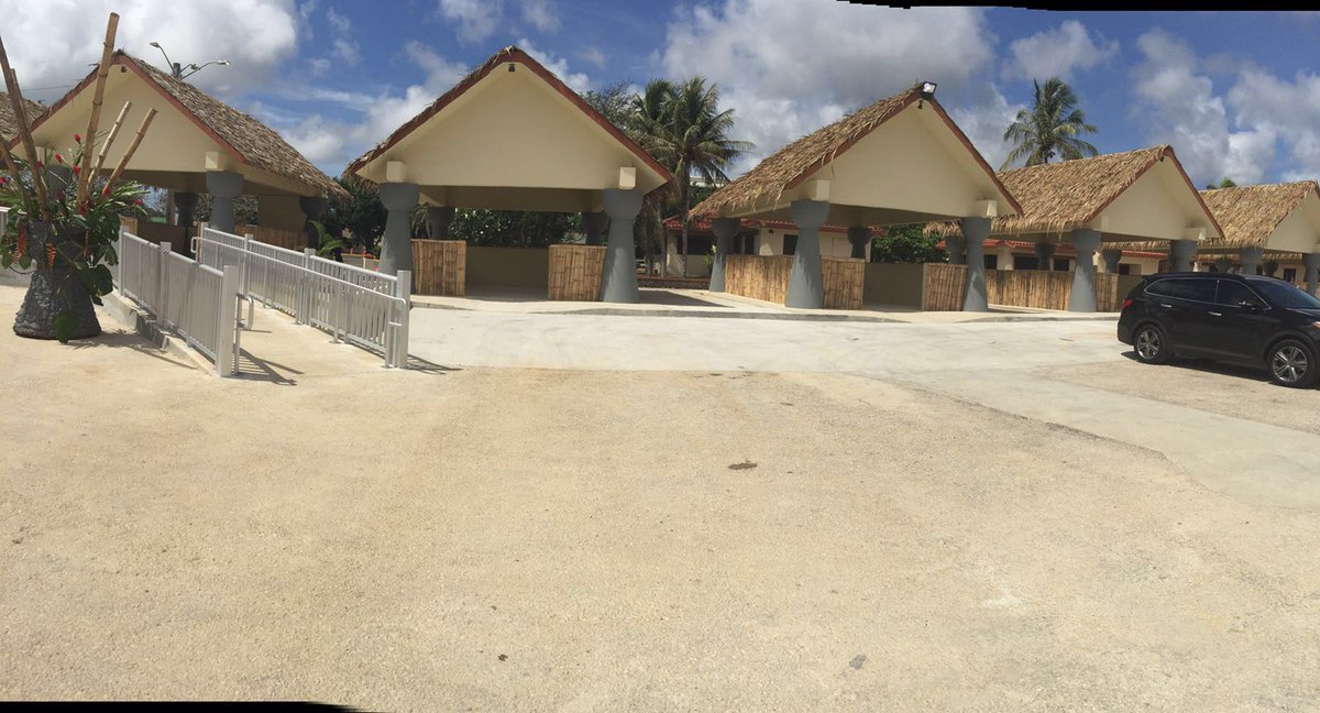 kuamnews's tweet photo. If you haven't been downtown lately, here's a look at the beautiful new huts built for @FestPacGuam! https://t.co/gRHpwEzBD9