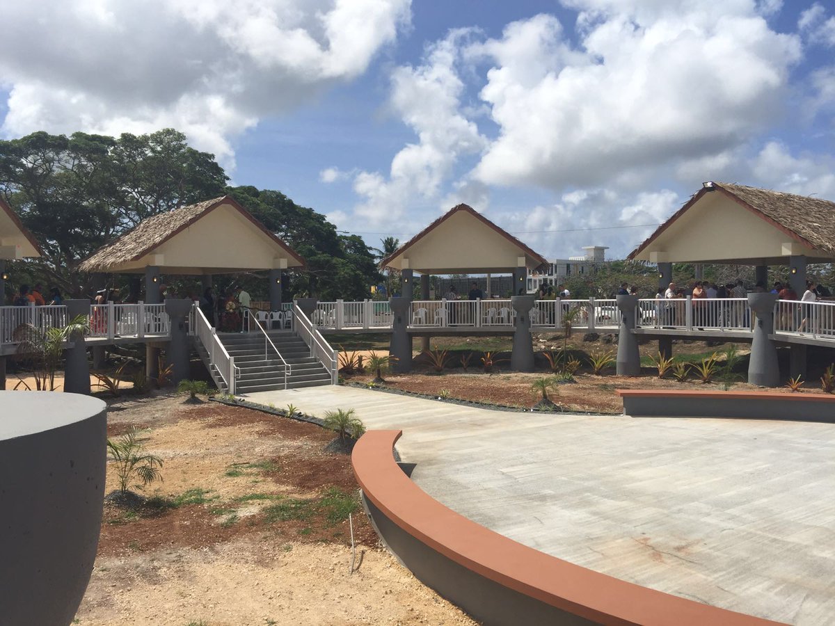 kuamnews's tweet photo. If you haven't been downtown lately, here's a look at the beautiful new huts built for @FestPacGuam! https://t.co/gRHpwEzBD9