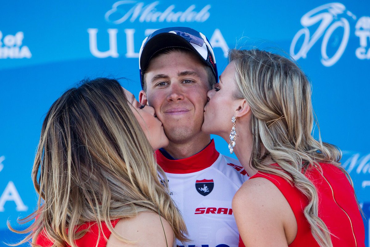 Your new white jersey leader, @Danielpeaton93 after stage 2 #ATOC2016