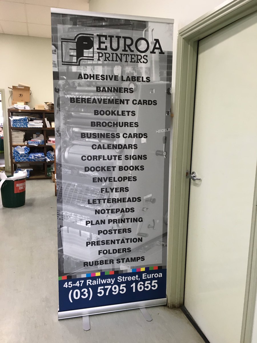 Contact us today for your very own pull-up banner, available for $175 (inc GST) at Euroa Printers!