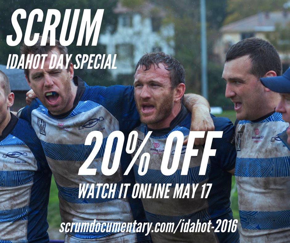 Excited to announce on #IDAHOT2016 you can now watch #SCRUM online! Discount code: IDAHOT13. bit.ly/1TdoCno