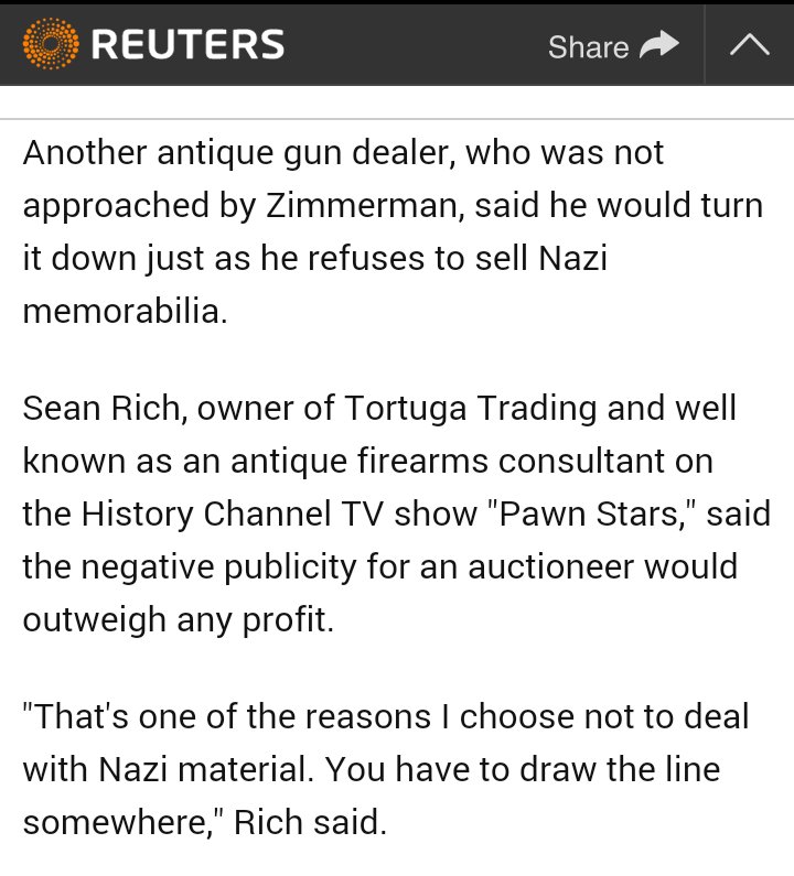 miamidecor's tweet photo. Zimmerman claims 'legit $100k bid', like Smithsonian claim?
But Top Dealers won't take his call? :( @UnitedGunGroup https://t.co/JdgOcgdnDC