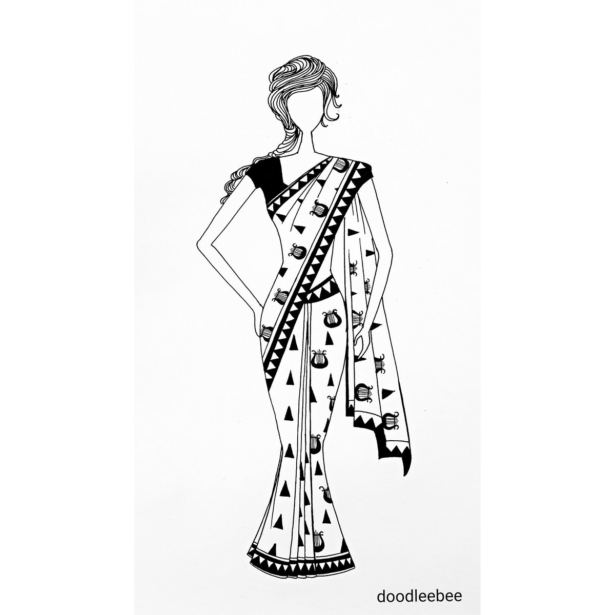 Sari Beauty Art Print by Fashion Illustration by Sapphire S. | Fashion  illustration sketches, Illustration fashion design, Fashion illustration  sketches dresses