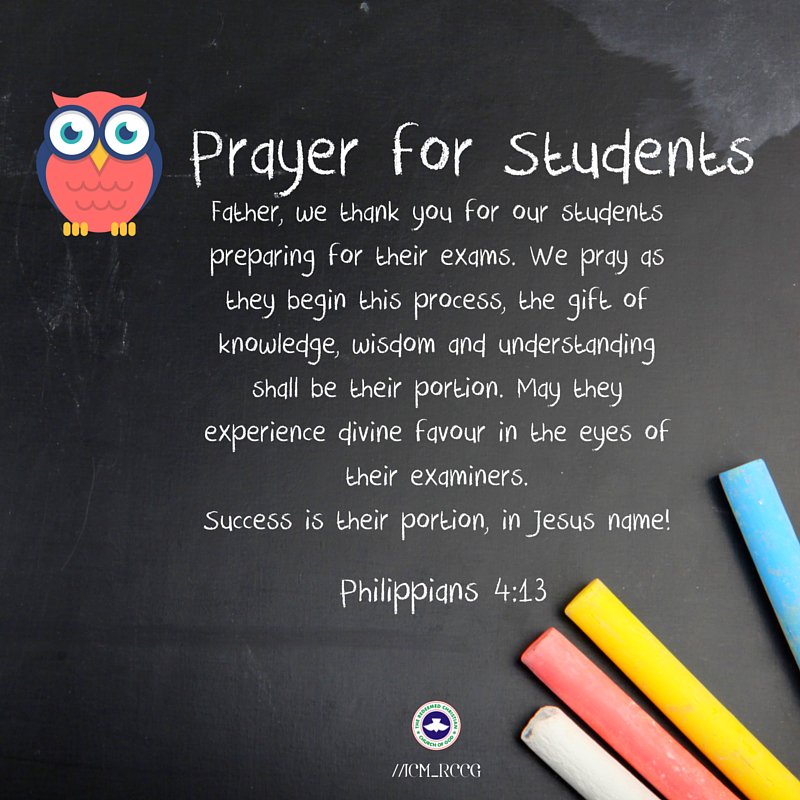 Jcm_rccg's tweet photo. A prayer for our students during this exam season
#JCMBreakfastClub #JCMBites #exams #success https://t.co/Jss49zhJbS