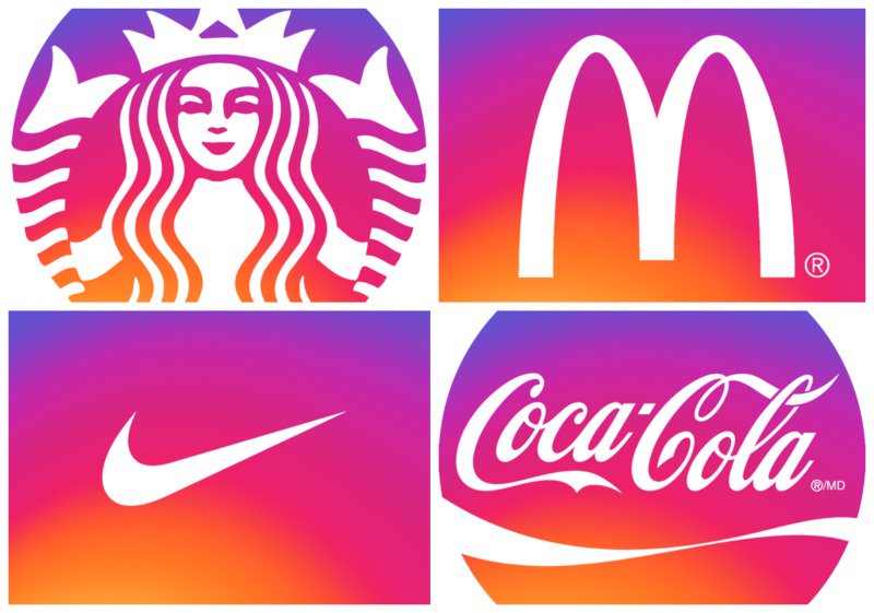 lacriaturacreat's tweet photo. ¿Cómo serían algunos logos famosos al estilo del nuevo diseño de Instagram? https://t.co/6lmeoNctAU https://t.co/m47WIFPoLO