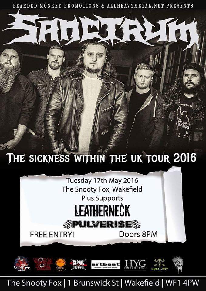 This is tonight! FREE ENTRY! 
Snooty Fox, Wakefield is the place! 
<a href="/sanctrum/">Sanctrum</a> <a href="/LeatherneckUK/">Leatherneck</a> <a href="/PulveriseUK/">👊Pulverise👊</a>
#metal