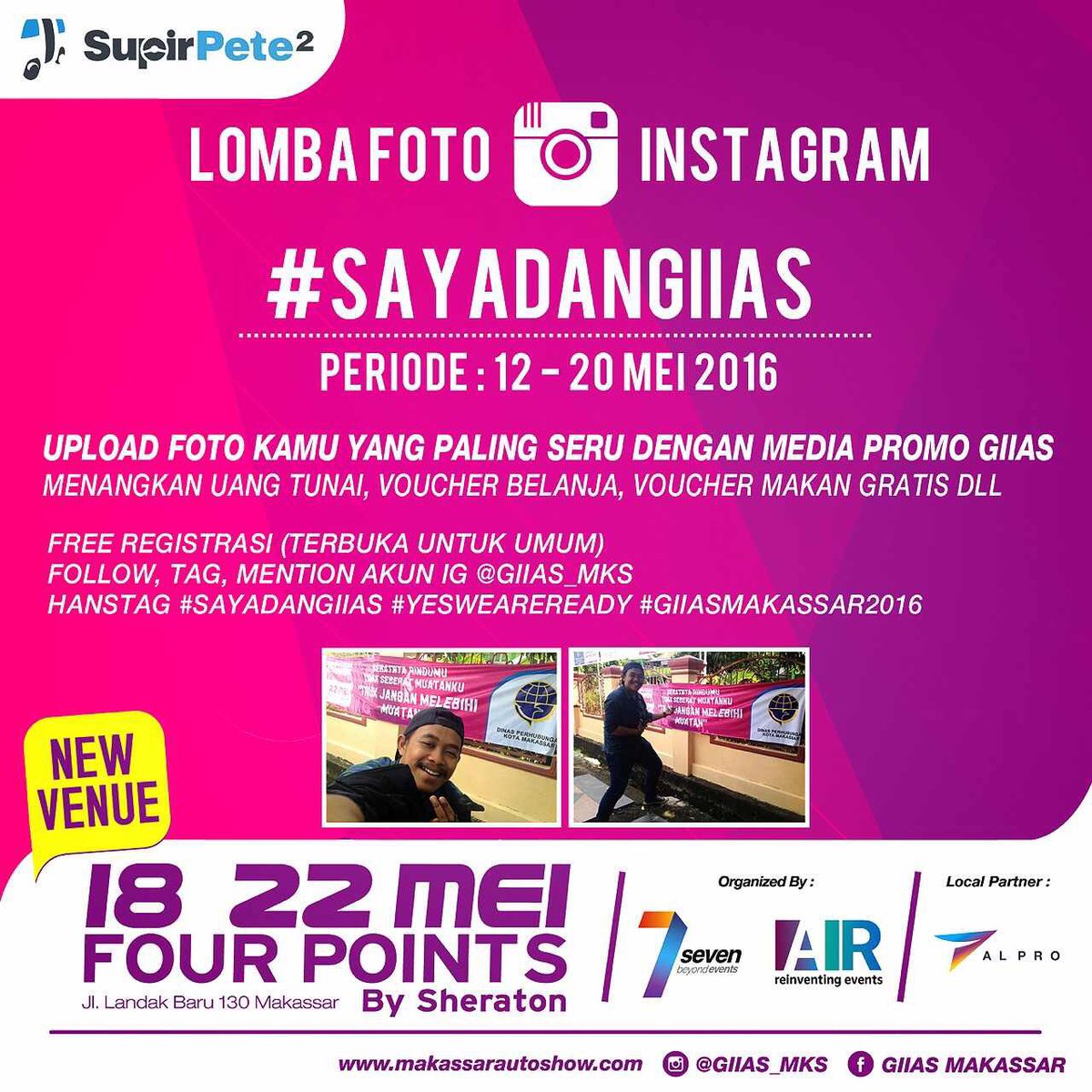 SupirPete2's tweet photo. .@GIIAS_makassar dan @SupirPete2 menggelar Lomba Foto Instagram #SAYADANGIIAS - ikut ki' nah! https://t.co/nIdC5Q8rU8