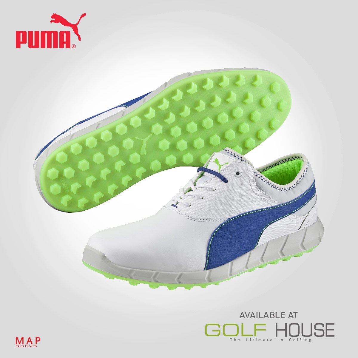 PUMA’s first spikeless shoe with PWRCOOL powered by Outlast. Giving you comfort &amp; style. Available at GOLFHOUSE