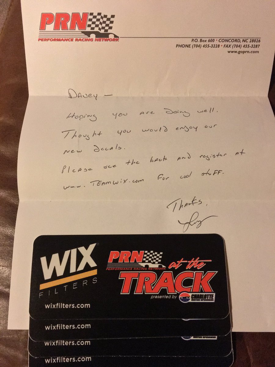 cobleracing14's tweet photo. Thank you @PRNAtTheTrackfor the new decals. Thank you for thinking of us. https://t.co/hC9rCxmccm