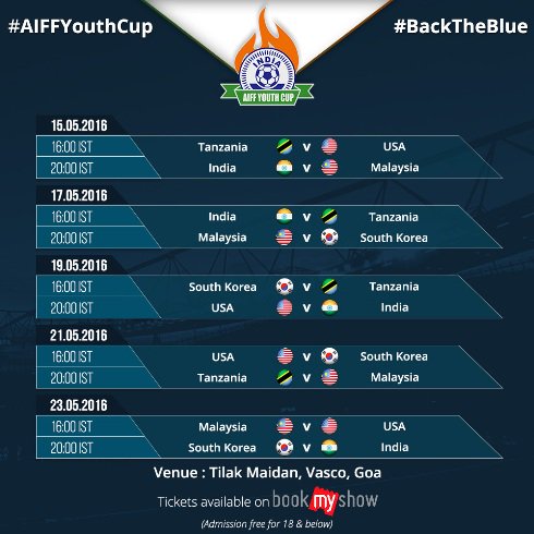 IndianFootball's tweet photo. All matches of #AIFFYouthCup to be streamed live. https://t.co/OofJJkIn0h #BackTheBlue https://t.co/4QA0cT9ghO