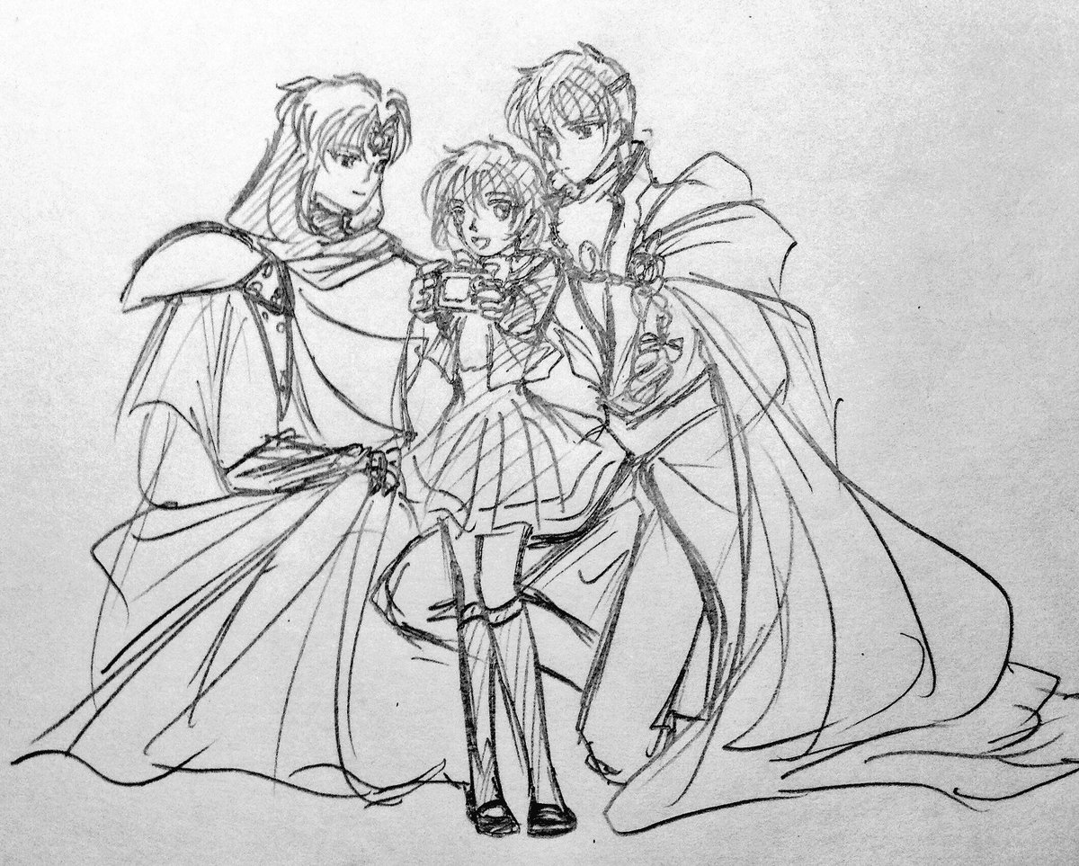 落書き。ラン光イーが自撮りしたら(身長差がありすぎて、ランイーがしゃがむか光ちゃんがだっこしないとフレームアウト) 