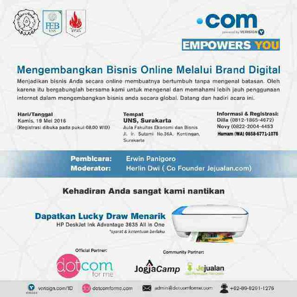 Bisnis online sekarang bisa kamu pelajarin dengan gampang. Tinggal ikut yuk di seminar marketing online <a href="/HMPSMP_UNS/">HMPSMP FEB UNS</a>