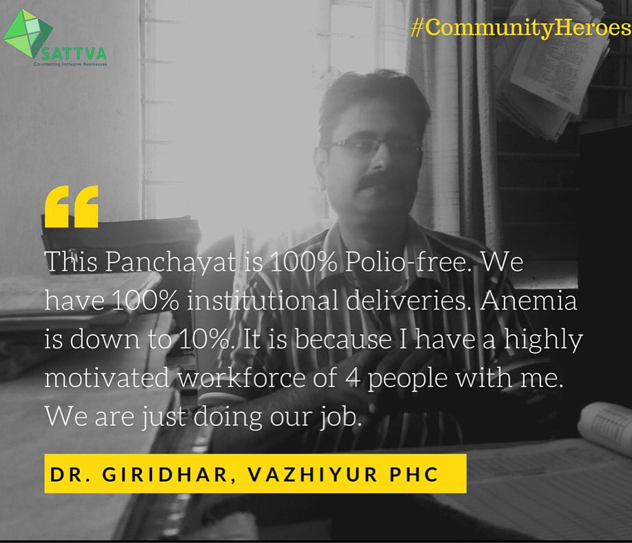 _sattva's tweet photo. #communityheroes #grassrootworkers Dr. Giridhar runs efficient Primary #Healthcare Centre operation in #tamilnadu https://t.co/gr6a4Dslut