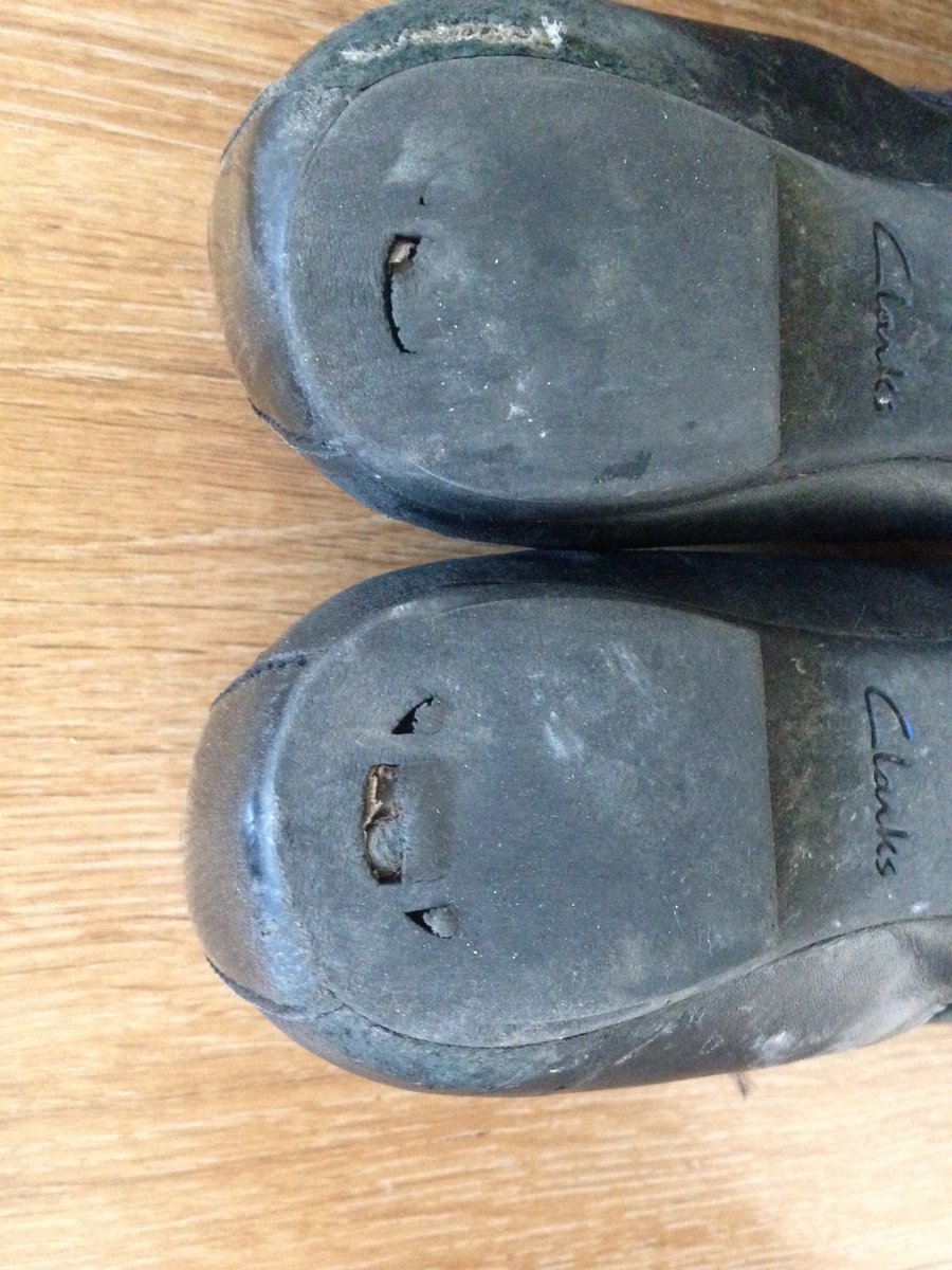 MrsDoooo's tweet photo. So disappointed with the kids @clarksshoes school shoes this year. https://t.co/kJG9nE0VnO