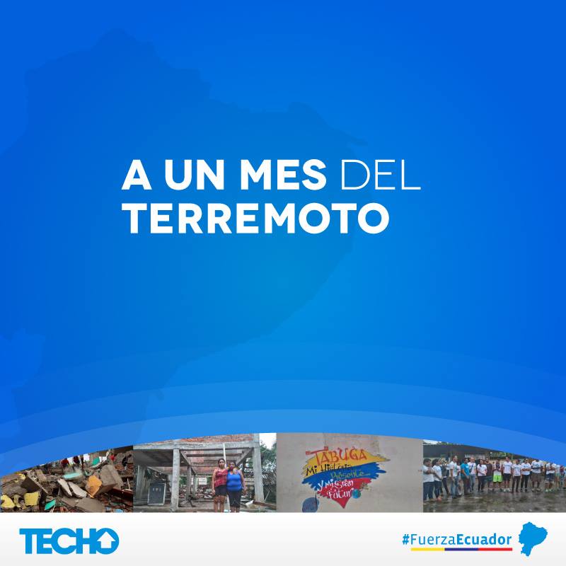 A 1 mes del #terremoto en #Ecuador, #TECHO inauguró viviendas de emergencia c comunidades bit.ly/22e2z0i RT