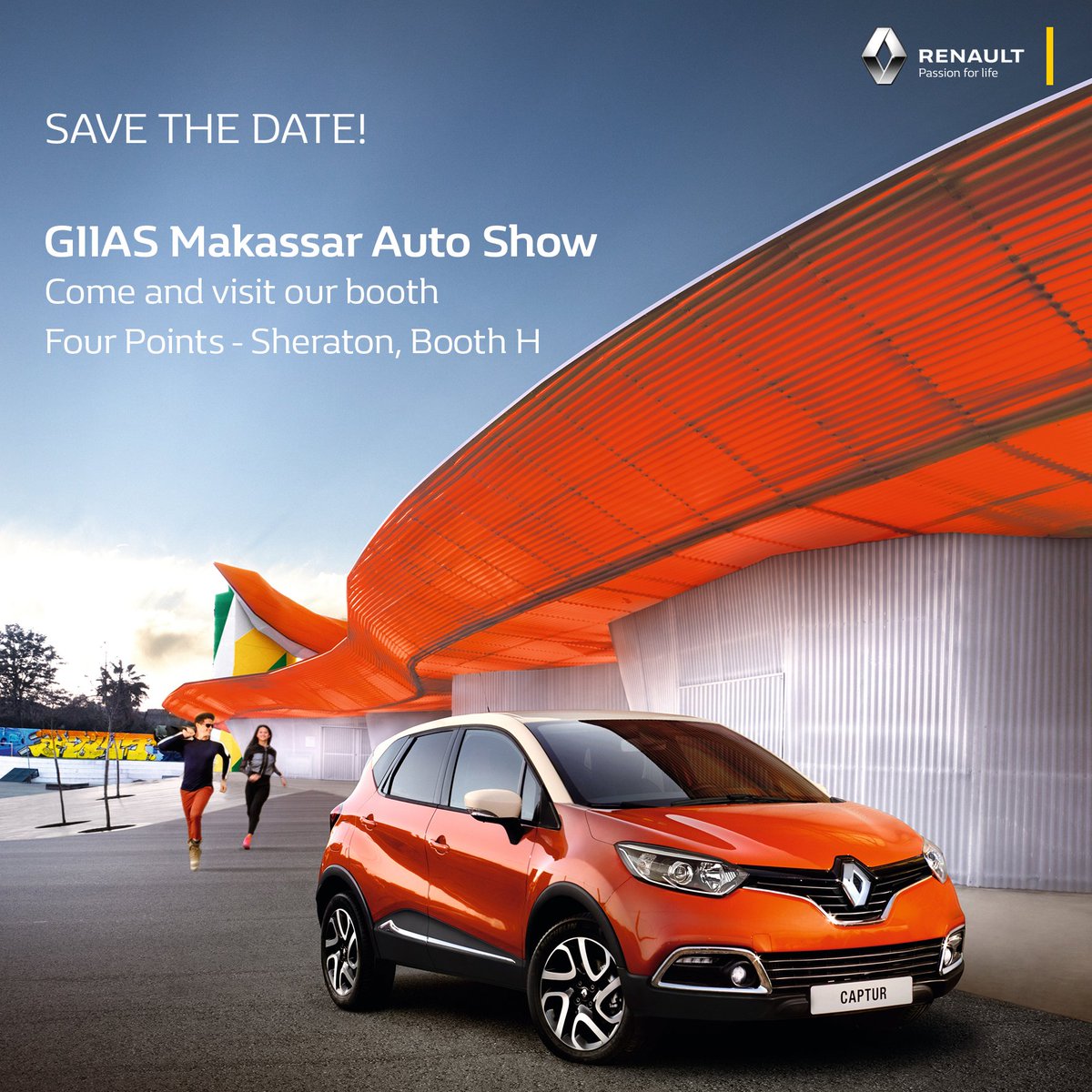 ID_Renault's tweet photo. H-1! Prepare yourself for @GIIAS_makassar #AutoShow. 18-21 Mei 2016, Four Points - Sheraton Makassar. See you! https://t.co/kvjF1hEVMk