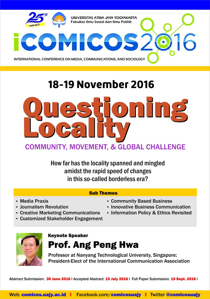 International conference organized by FISIP UAJY..sayang jika dilewatkan..info lengkap comicos.uajy.ac.id