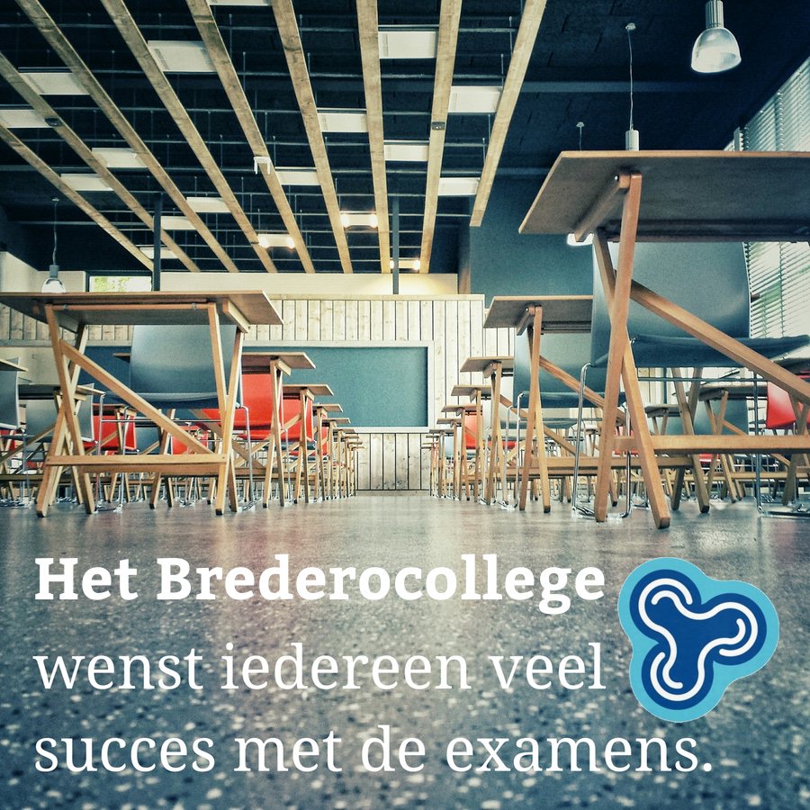 HetBredero's tweet photo. Het Brederocollege wenst ook deze week iedereen veel succes met de examens! #zetmop #gogogo #onderwijs #driespan https://t.co/E4EY289Dfr