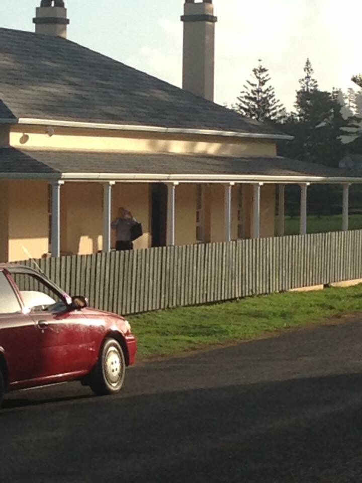 radionorfolk's tweet photo. Our 'tent embassy' has some new, and very curious neighbours. #auspol #norfolkisland #democracy #MSSsecurity https://t.co/TVC2CfuSvq