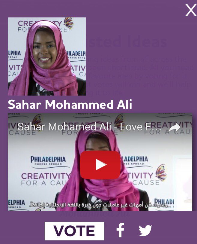KTNMcD's tweet photo. Help @saharmali make a difference! Vote now https://t.co/rXTupVGOdt #creativityforacause https://t.co/1dhopcK1pb