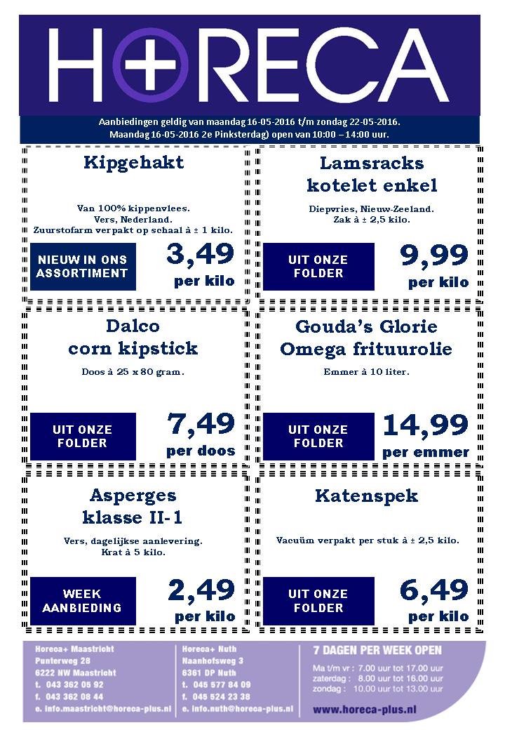 HorecaPlus's tweet image. #Aanbiedingen 16 mei t/m 22 mei #Horeca #Limburg #Heuvelland #Nuth #Maastricht #Valkenburg #Heerlen #Sittard