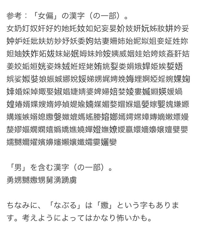 3103サントーサン 女偏の漢字多い Rt