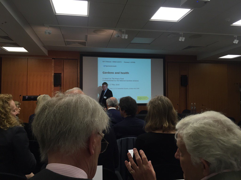 Fantastic turn out for @TheKingsFund report into gardens and health for @NGSOpenGardens #gardensforhealth