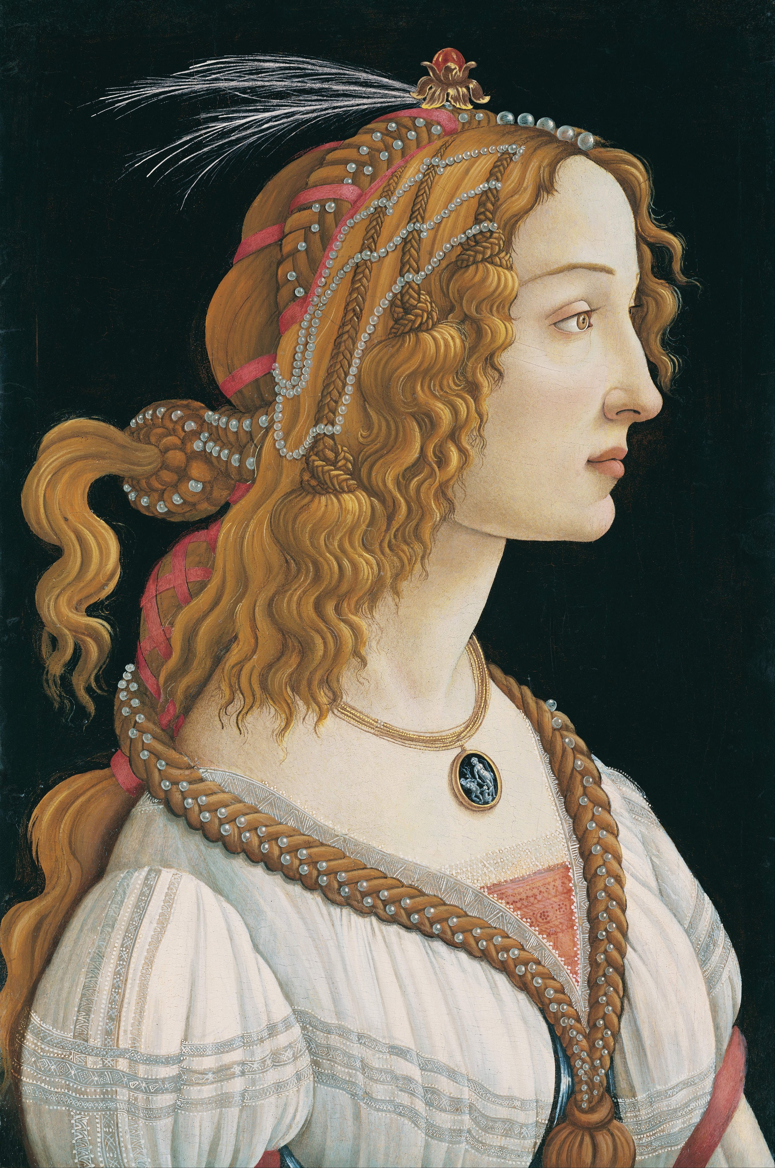 Facts About Sandro Botticelli: Sandro Botticelli, Simonetta Vespucci as a Mythological Nymph, ca. 1480, Städel Museum, Frankfurt, Germany. Twitter.