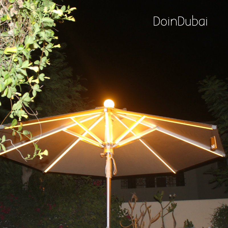 doindubai's tweet photo. Love the #Illuminated #parasol @FOXCATdesign so #versatile great 4 #hotels https://t.co/GZ1cWDYmrL @elledecorindia https://t.co/c3O4XnMkQT