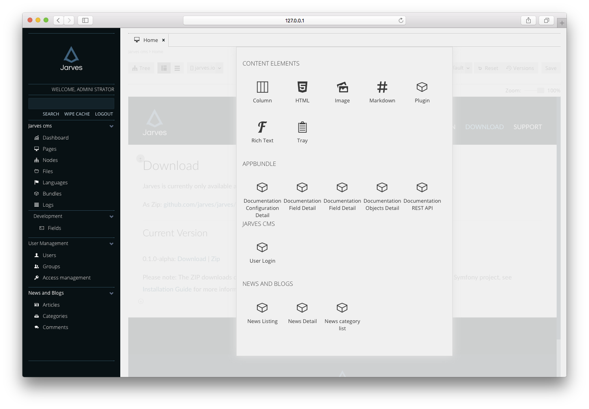 FetchPHP's tweet image. Jarves: A next generation CMS
based on Symfony and REST API using PHP 5.6+. jarves.io