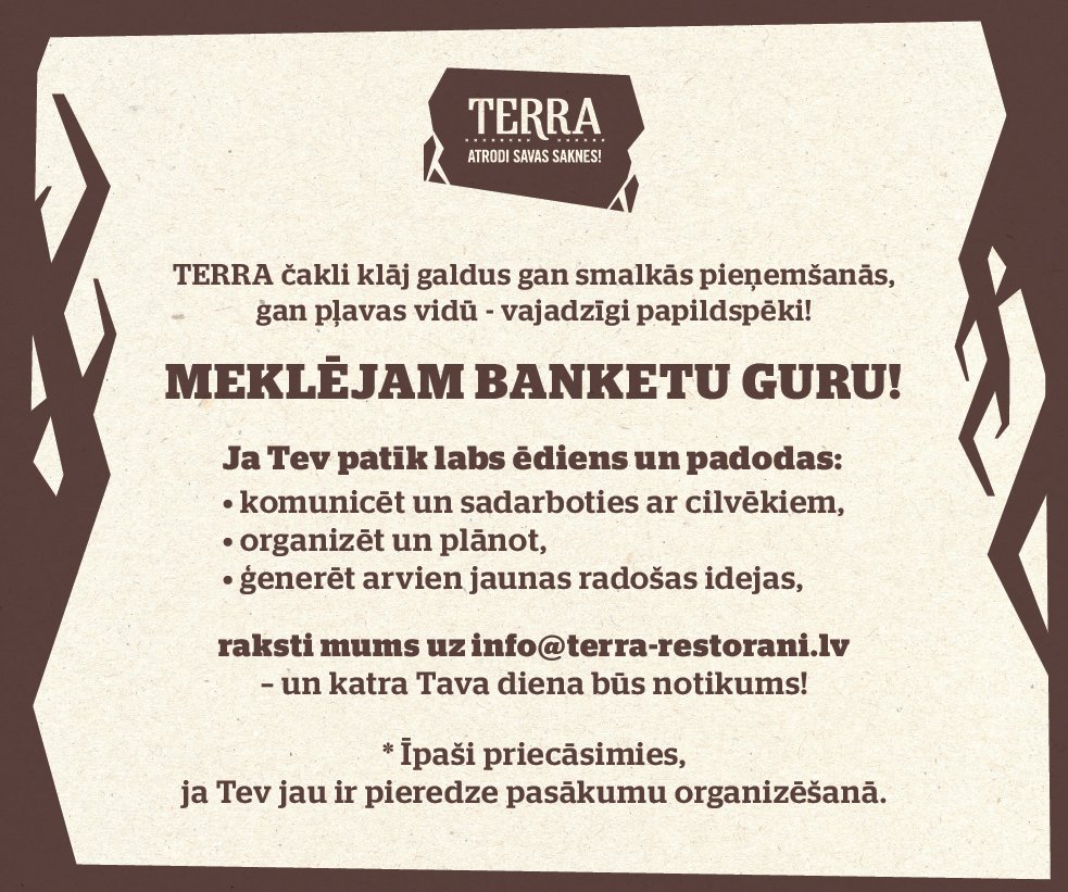 Mūsu draudzīgā komanda meklē Banketu Guru. Patiešām priecīgs darbs! #teirdarbs