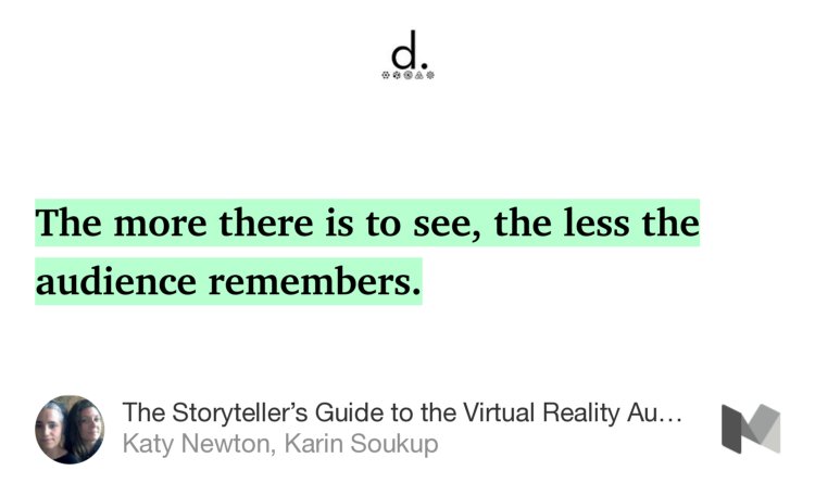 ruudodk's tweet photo. “The more there is to see, the less the audience remembers.” — Katy Newton, Karin Soukup https://t.co/xo6pblcgZK https://t.co/rGSXacOxX0
