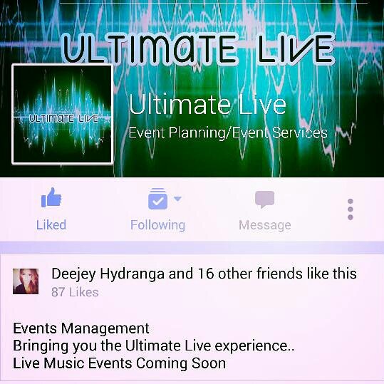 For #livemusic updates...A Fresh New approach to #eventmanagement Follow us on Facebook m.facebook.com/Ultimate-Live-…