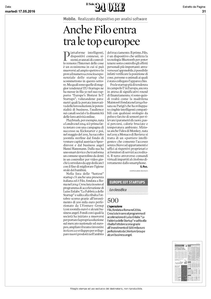 Lapo1984's tweet photo. @TrackFilo one of the 50's hottest #IoT #startups in #Europe. @sole24ore https://t.co/PB00fUYedj https://t.co/qTrH5PQFl0