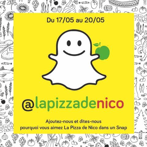 Nous sommes aussi sur #snapchat. 10 personnes seront tirées au sort pour remporter un bon pour une #pizza solo ! 🍕