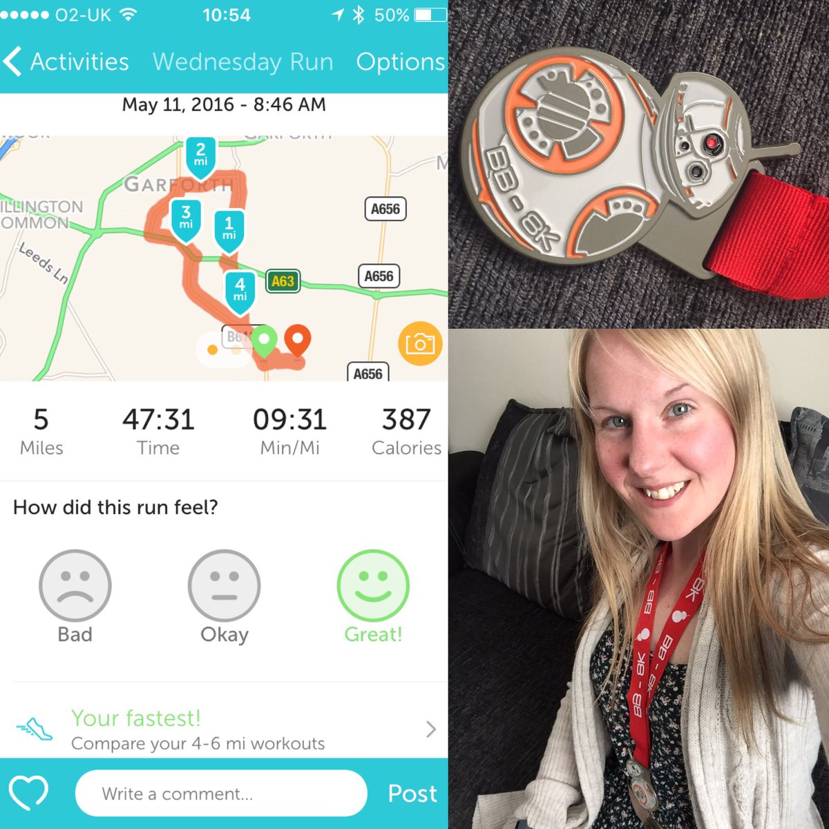 paulamarie163's tweet image. Thanks @interunner for my fab #bb-8k #runbling I love #virtualrace #running :)