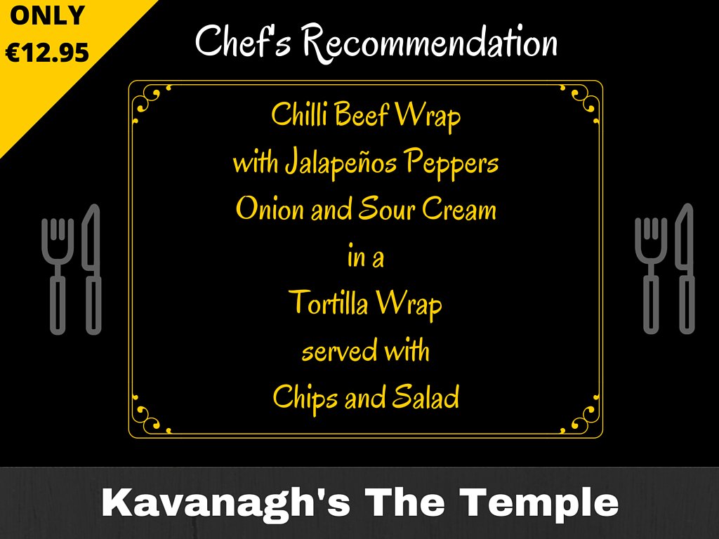 Fancy a bite to eat? Here's our Chef's Recommendation!