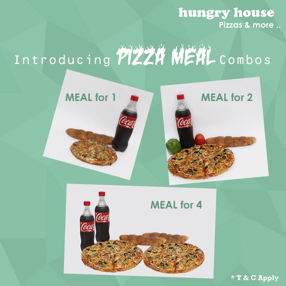 Intrdoucing #pizzameal #pizzacombo . #Coke #starter #pizza make a perfect combo for 1, 2 or a group...call now!