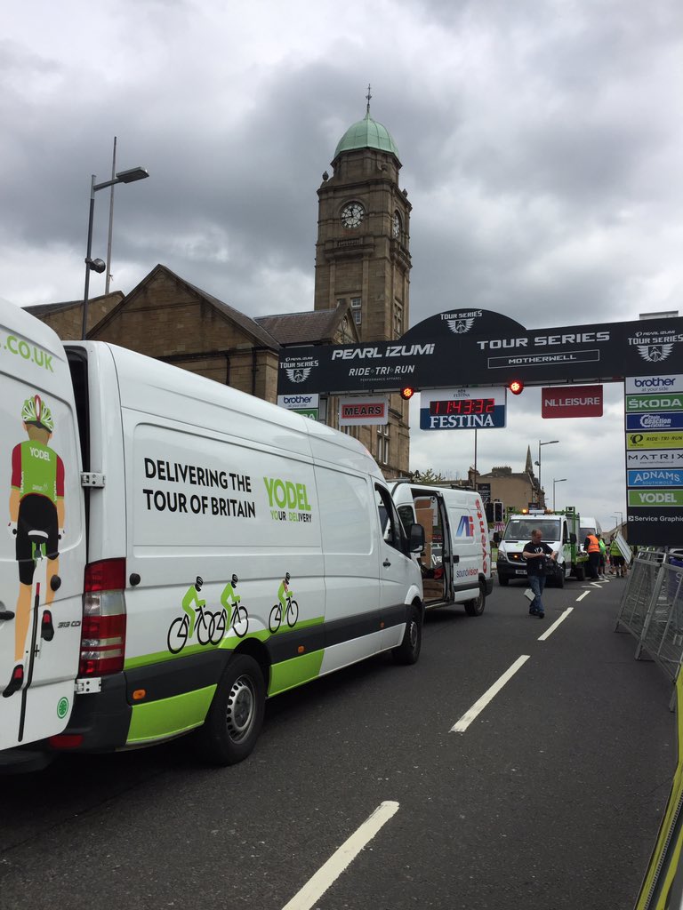 TourSeries's tweet photo. The circuit here in Motherwell is starting to take shape. It's a loonngg drag up to the finish! #tourseries https://t.co/vJGlee54RU