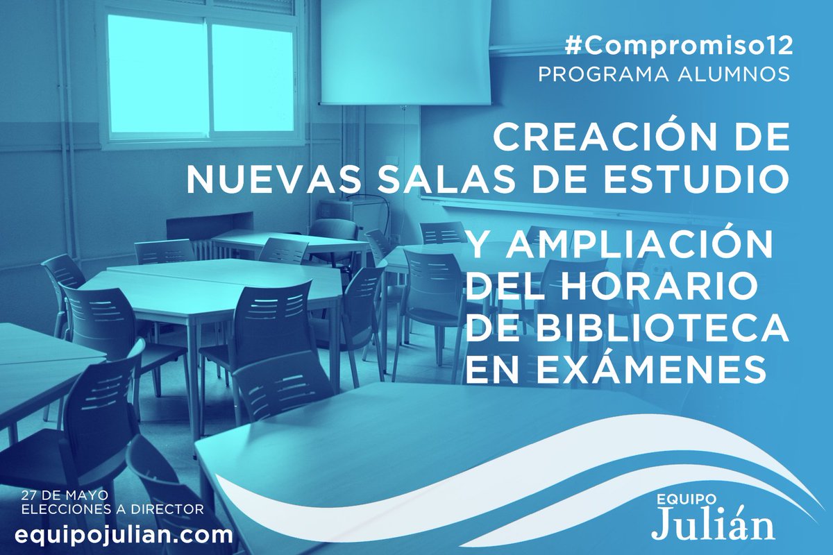 ¡Mucho ánimo con los finales y parciales! Nuestra apuesta es que dispongamos de más lugares adecuados para estudiar.