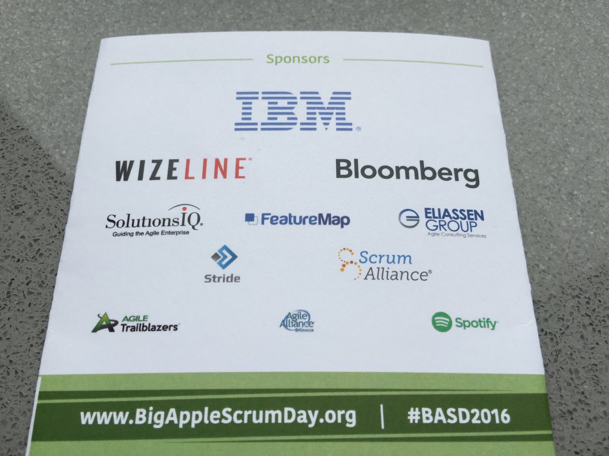 wizelineglobal's tweet photo. Had a blast at #basd2016 in #nyc with fellow sponsors @IBM @Bloomberg @StrideDev @ScrumAlliance and others! #agile https://t.co/e1JOG6wtu6