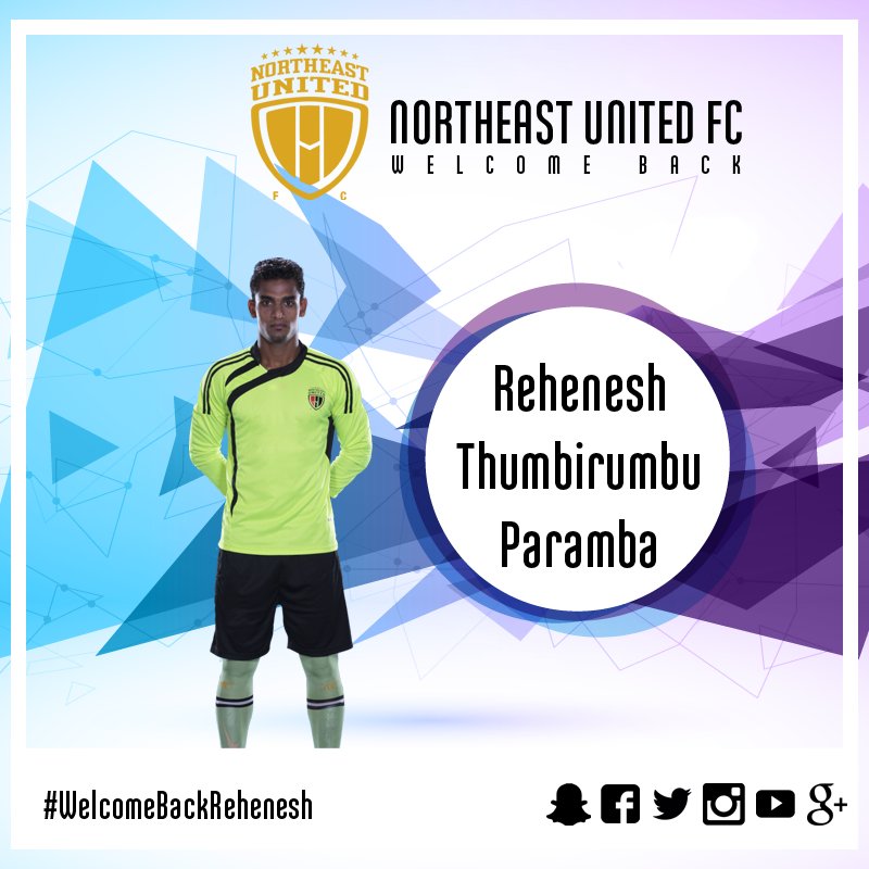 NEUtdFC's tweet photo. Our boy! Our lad! Our man! Welcome back to your home #ReheneshTP :-)
#NEUFC #8States1United #HeroISL https://t.co/OnqucA2K9w