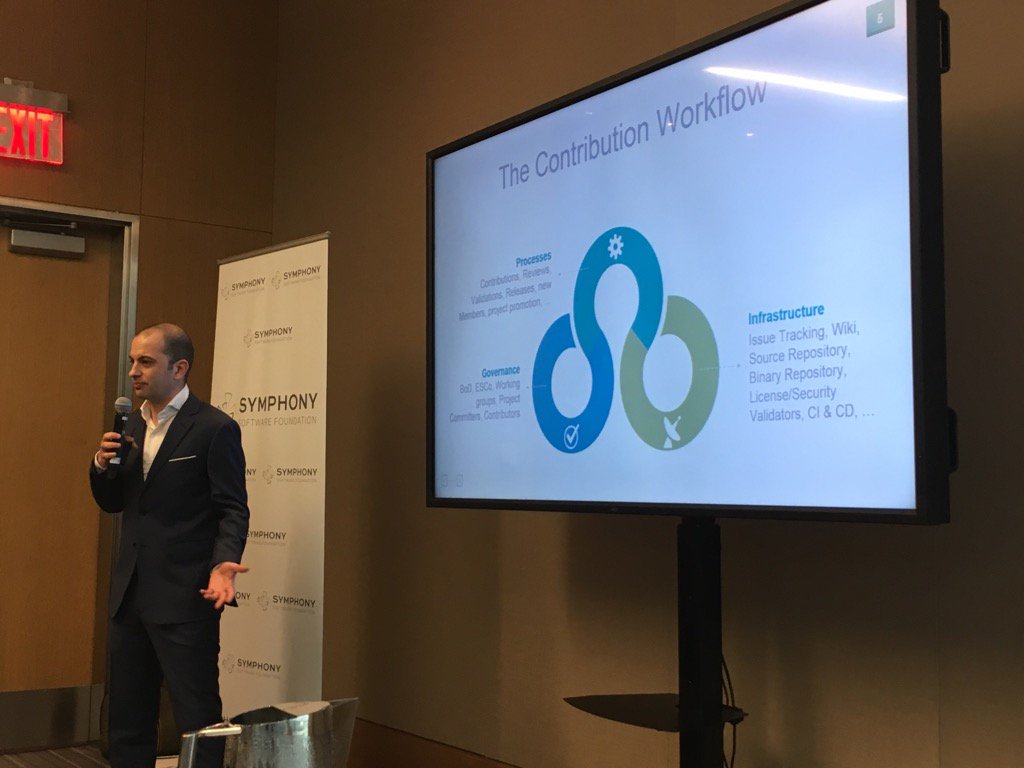 mindthegabz's tweet photo. @maoo introducing the @SymphonyOSS to mature #OSS Lifecyle management. Great to see so much passion on day 2! https://t.co/B11Xgy7ieS