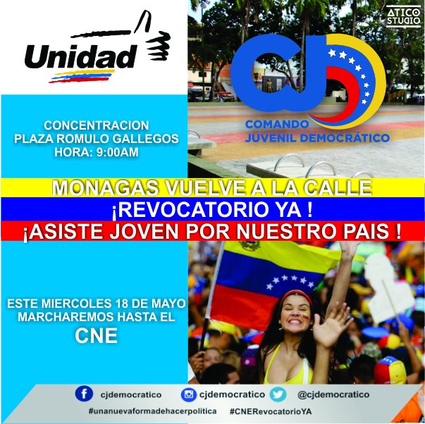 fafreites28's tweet photo. todos a la calle a luchar x nuestros derechos de manera PACIFICA!! queremos #RevocatorioYA #RevocarloEsLaSolucion https://t.co/fsSeMeXcwM