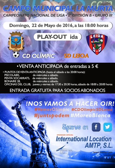 CD_Olimpic's tweet photo. Todo preparado para el partido del domingo entre el @CD_Olimpic y @SDLEIOAoficial #omplimLaMurta #mareablanca https://t.co/0BR6xrWViS
