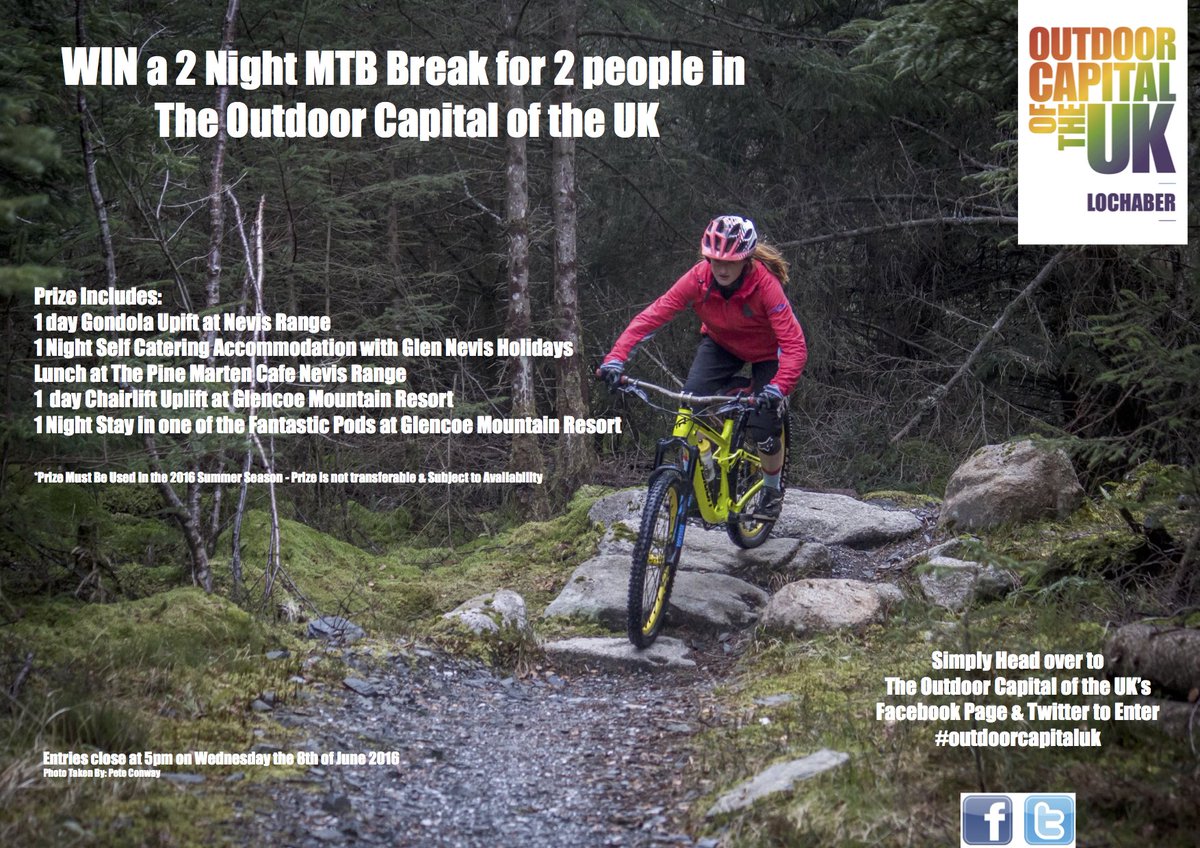 Win a MTB Break for 2 to the <a href="/Outdoor_Capital/">Outdoor Capital of the UK - Lochaber</a>! Simply RETWEET this post to enter! #outdoorcapitaluk #lochaber #MTB