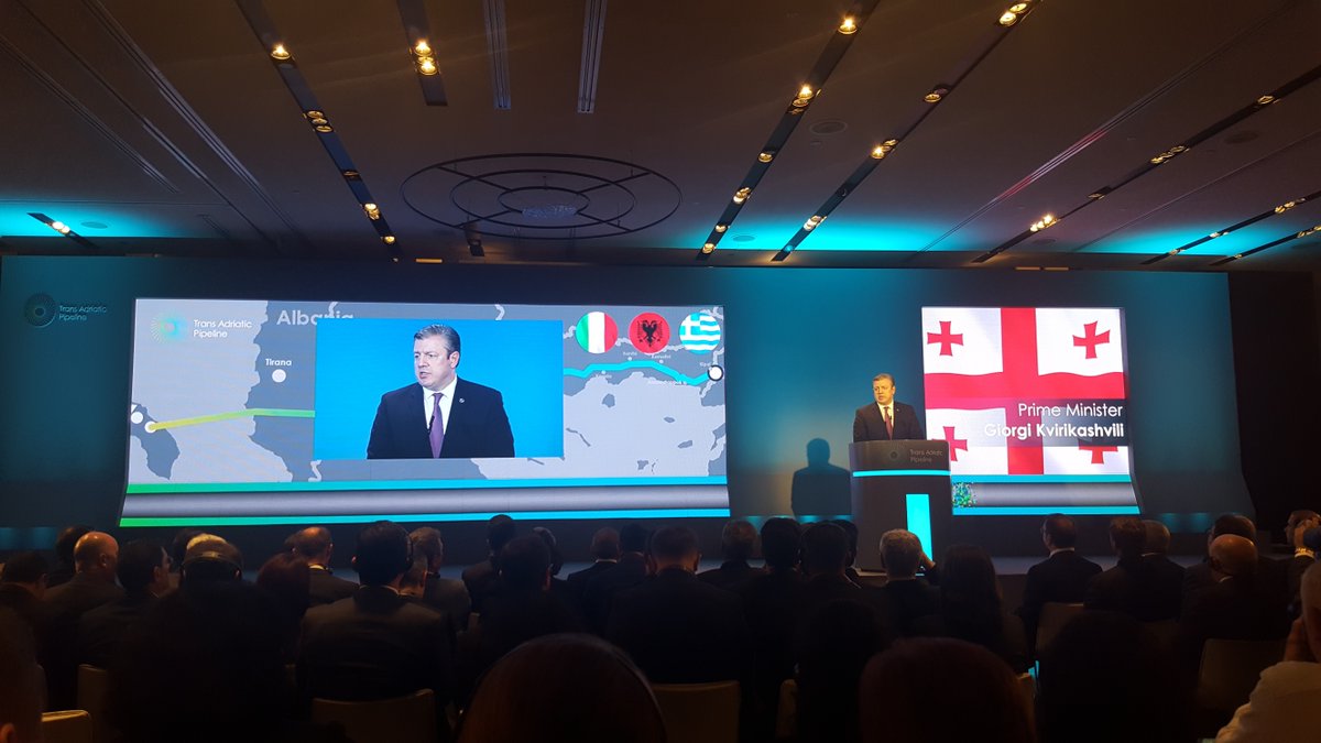 tap_pipeline's tweet image. Georgia PM #Kvirikashvili reiterates support for #energydiversification through Southern Gas Corridor  #TAPkickoff