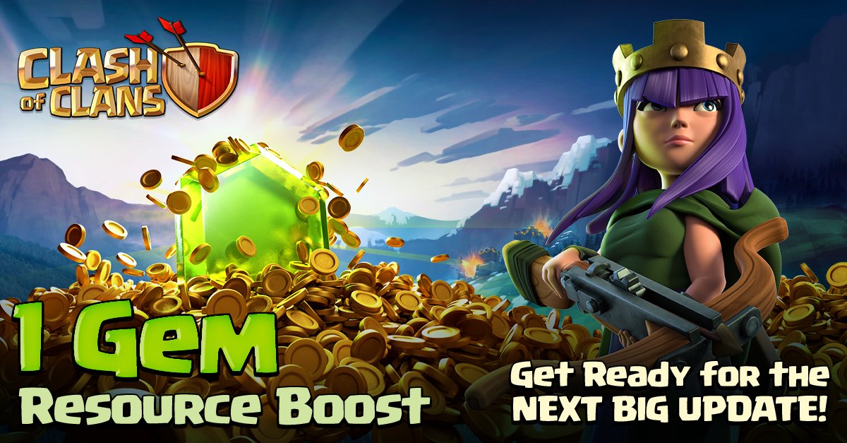 ClashofClans's tweet photo. Maintenance starts soon! The event lasts until the Friendly Challenge update goes live. https://t.co/qfjIAD32OH